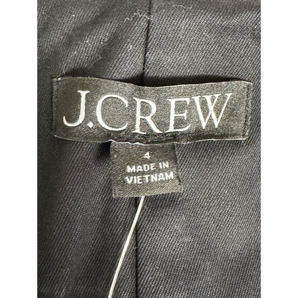 NWT J.Crew Button Front Puff Sleeve Mini Dress Black Size 4 - Picture 6 of 12